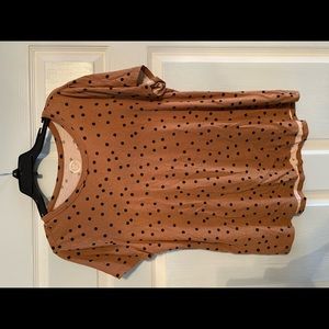 Maurices polka dot mustard yellow tee